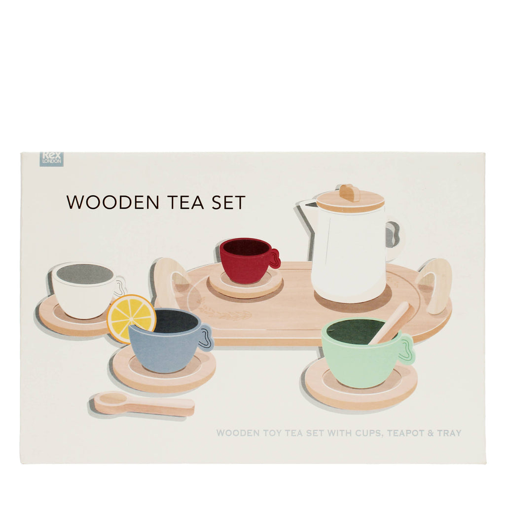 Wooden toy tea playset